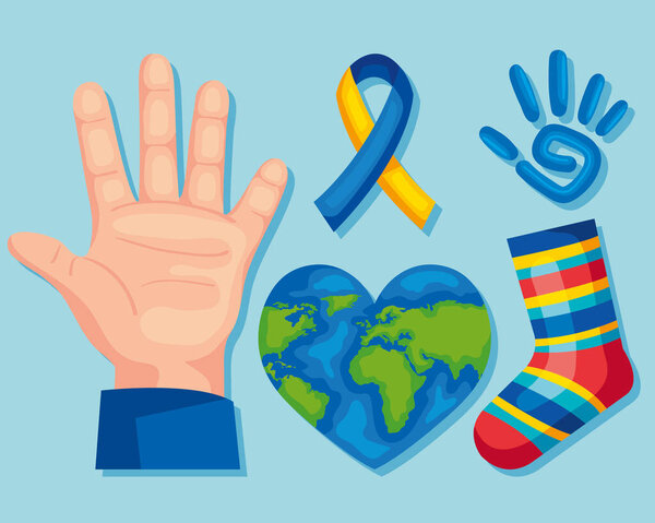 five down syndrome day icons