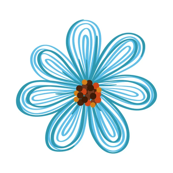 Blauwe bloemveer — Stockvector