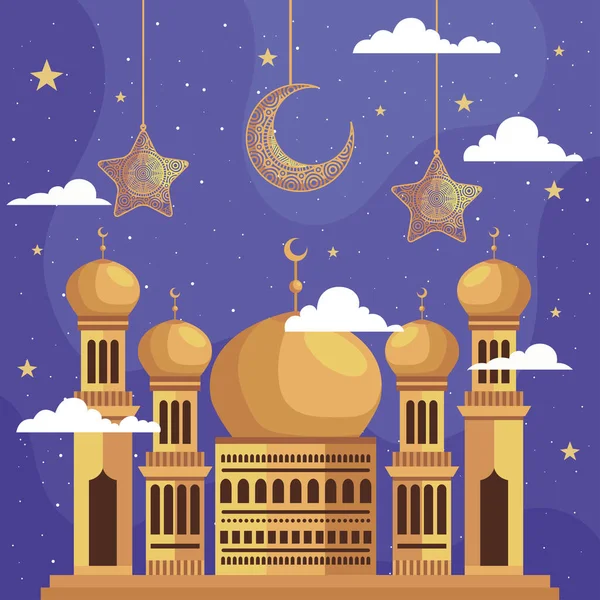 Affiche de célébration ramadan kareem — Image vectorielle