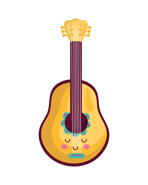 Guitare kawaii caractère — Image vectorielle