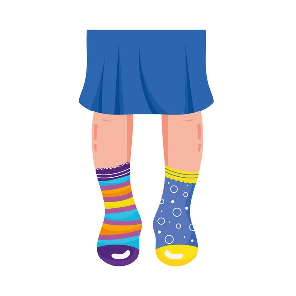 Dolů syndrom dívčí nohy — Stockový vektor