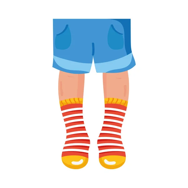 Legs kid with socks — Stock Vector