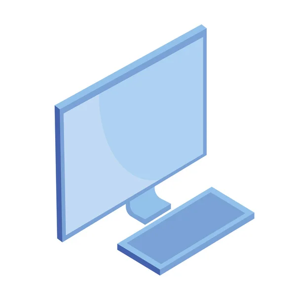 Computador desktop isométrico — Vetor de Stock