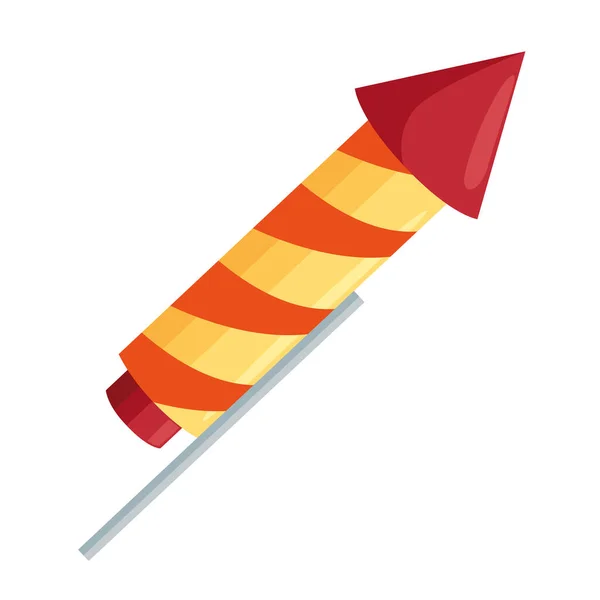 Kutlama kırmızı havai fişek roketi — Stok Vektör