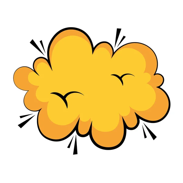 黄色の雲ポップアート — ストックベクタ