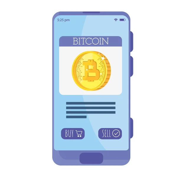 Smartphone com bitcoin — Vetor de Stock