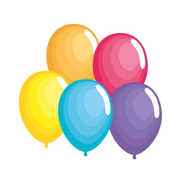 Globos de cumpleaños helio — Vector de stock