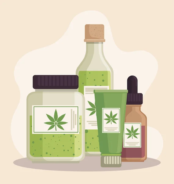 Produits médicaux du cannabis — Image vectorielle