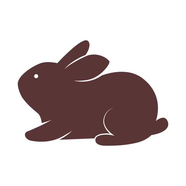 Sevimli tavşan hayvan silueti — Stok Vektör