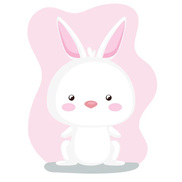 Cute tender rabbit front — Stock Vector