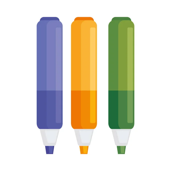 Colores crayones suministros — Vector de stock