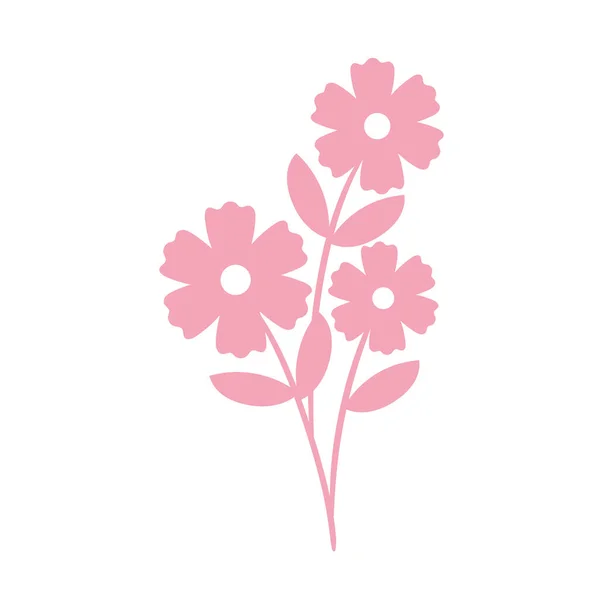 Rosa våren blommor silhuett — Stock vektor