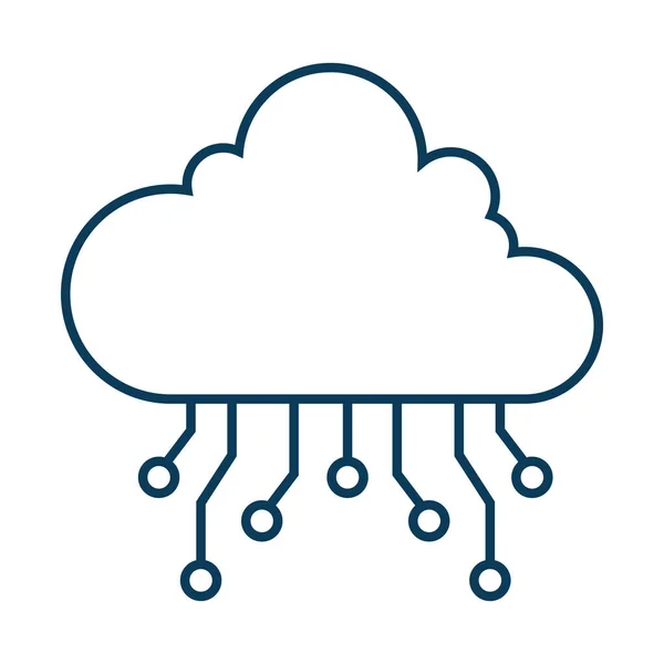 Cloud computing met netwerk — Stockvector