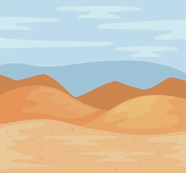 Paisaje desértico escena — Vector de stock