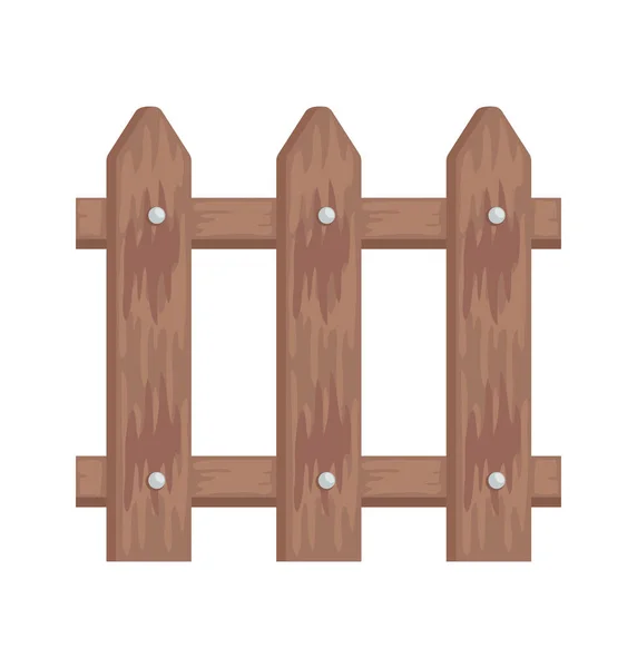 Jardinería cerca de madera — Vector de stock