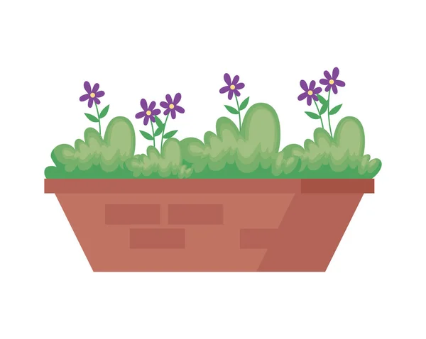 Gardening houseplant with flowers — Stock Vector