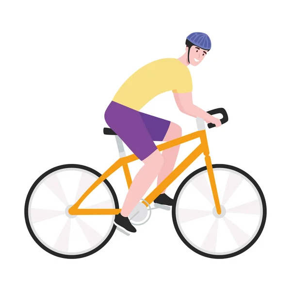 Ciclista en bicicleta naranja — Vector de stock