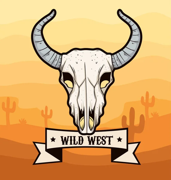 Skallko vilda västern — Stock vektor