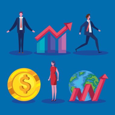 iş adamları ve büyüme simgeleri