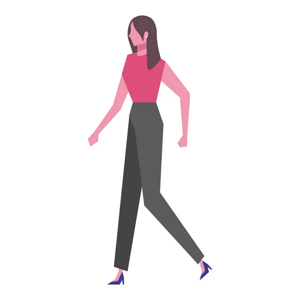 Elegante mujer de negocios trabajador caminando — Vector de stock