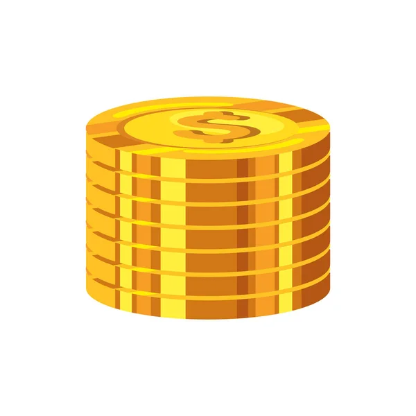 Στοίβα νομίσματα χρήματα δολάρια — Διανυσματικό Αρχείο
