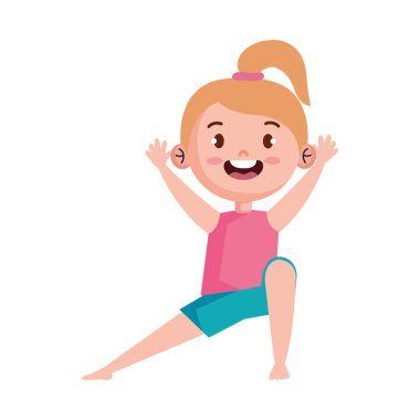 Yoga pozisyonunda sarışın bir kız.