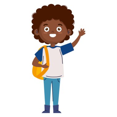 afro küçük öğrenci