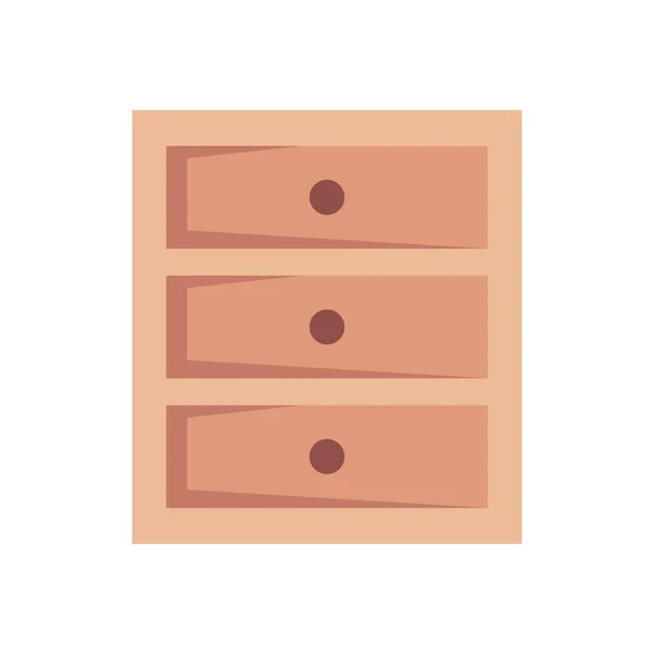 Muebles de cajón de madera — Vector de stock