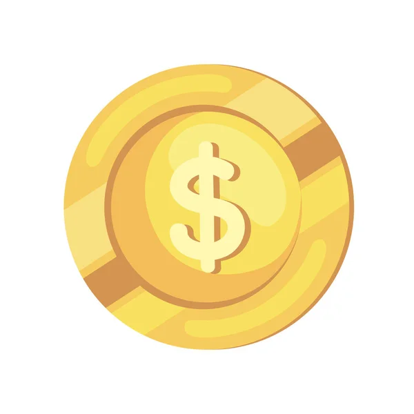 Gouden munt dollar — Stockvector