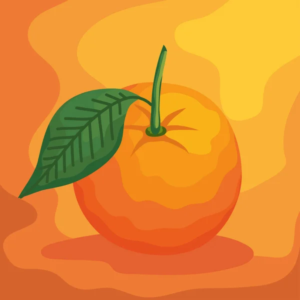 오렌지 신선 한 과일 라벨 — 스톡 벡터