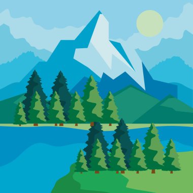 Zirveli ve göllü manzara