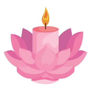 pembe nilüfer çiçeği ve mum