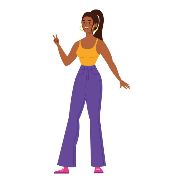 Afro woman standing — Stock Vector