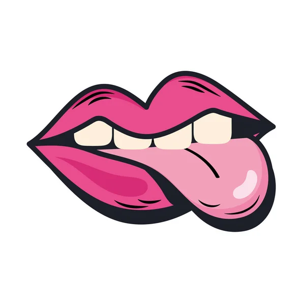 Mouth nineties patch — Stock Vector