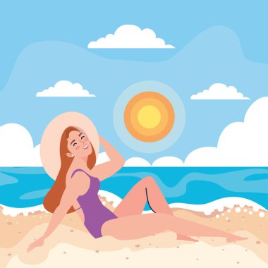 Sahilde güzellik kadın