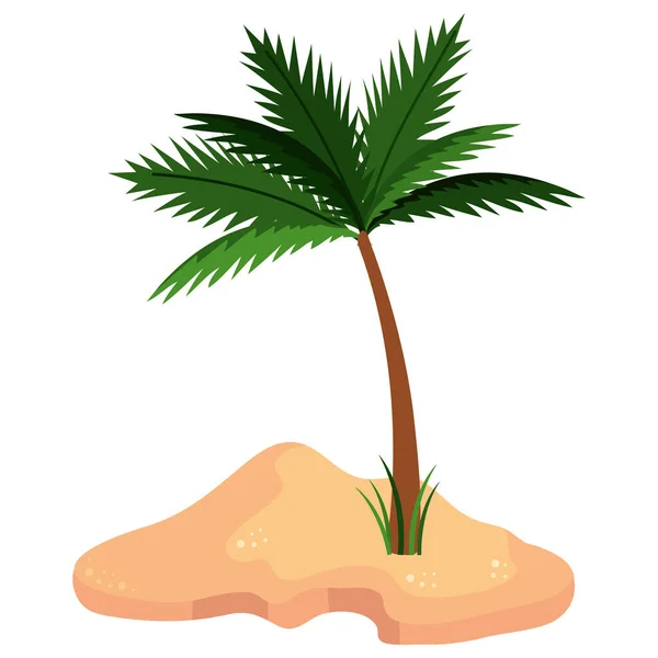 Sand beach and palm — Stock Vector