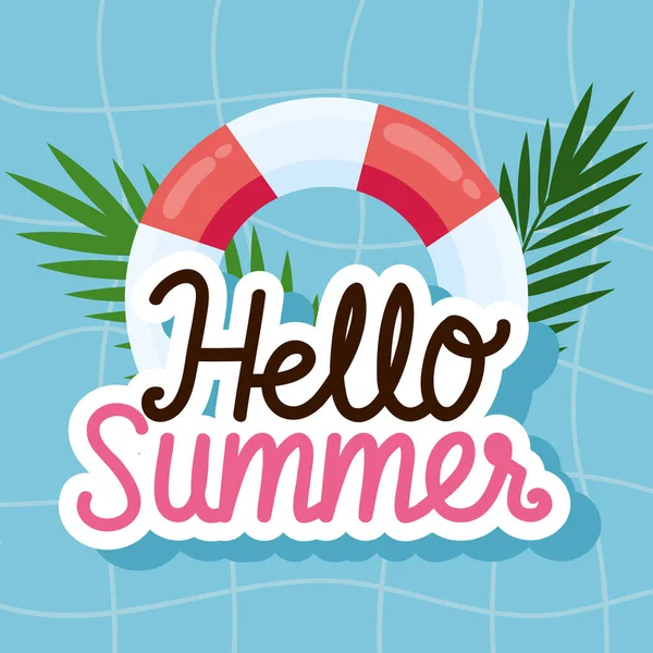 Hallo zomer seizoen belettering — Stockvector