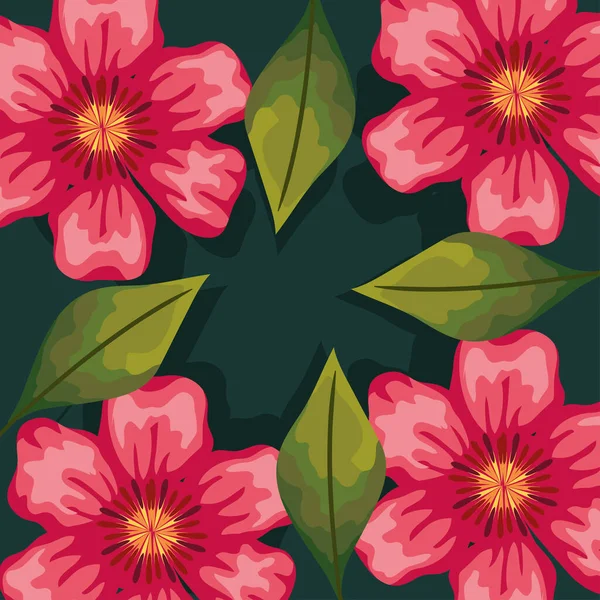Рамка з червоних весняних квітів — стоковий вектор