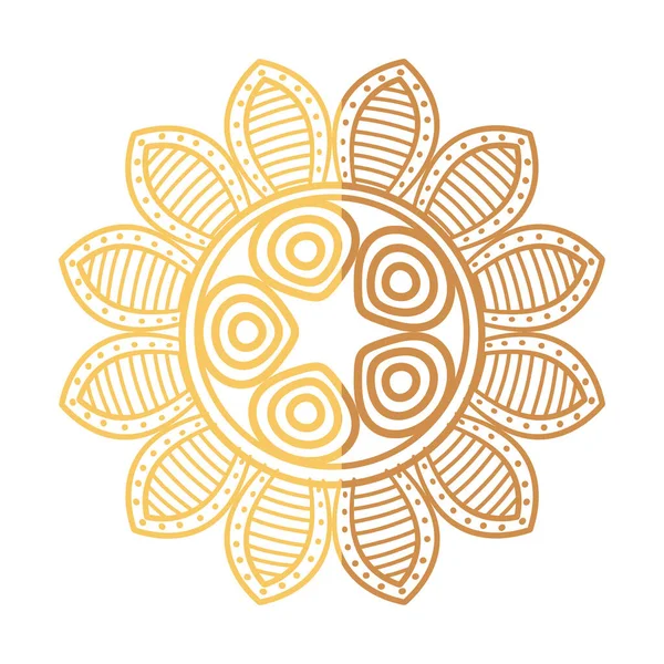 Mandala floral dorado — Vector de stock