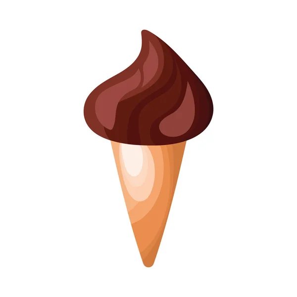 Cone de sorvete de chocolate — Vetor de Stock