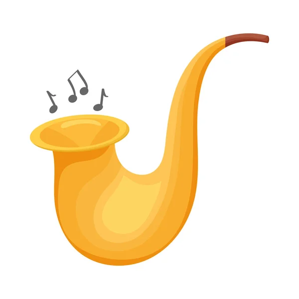 Instrumento musical de saxofón — Vector de stock
