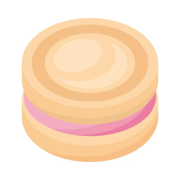 Dessert sucré macaron rose — Image vectorielle