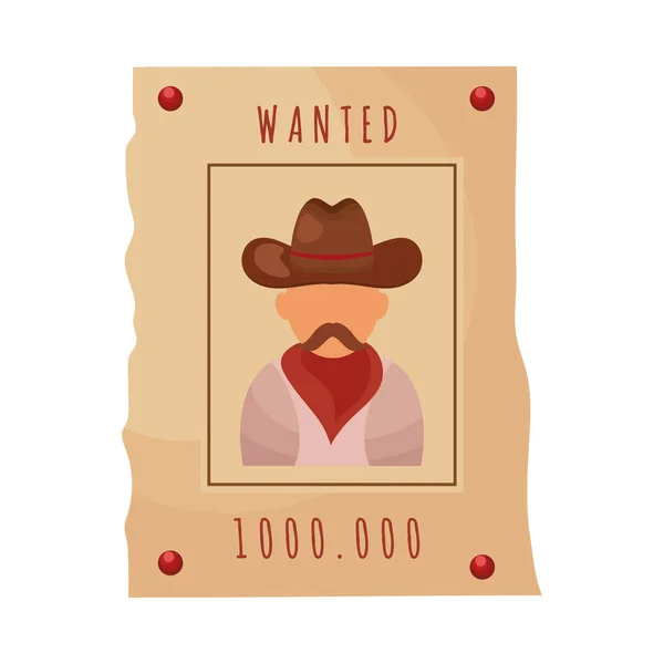 Wild west wanted label — Stock Vector