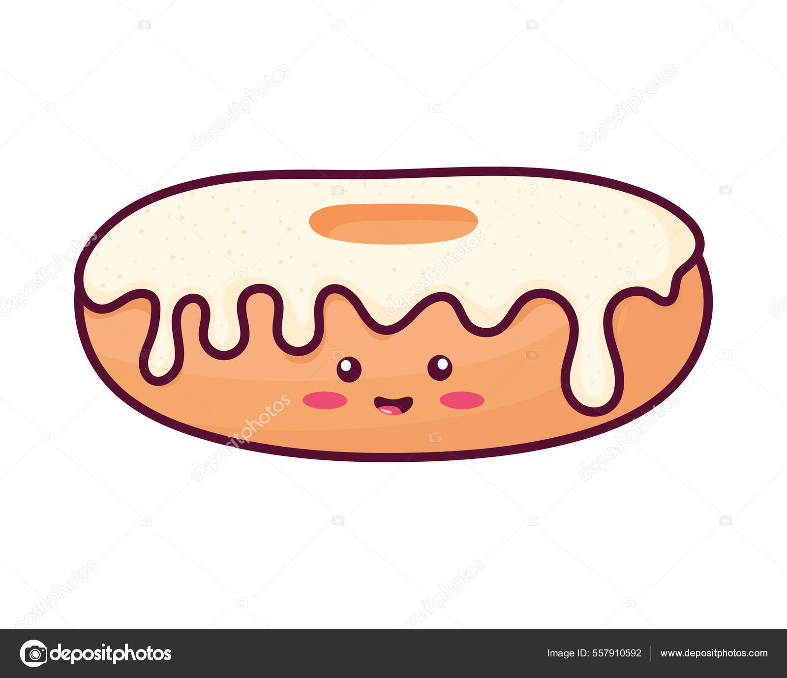 Donut Kawaii Comic-Figur Stock-Vektorbild von ©yupiramos 557910592, image size:1600x1380