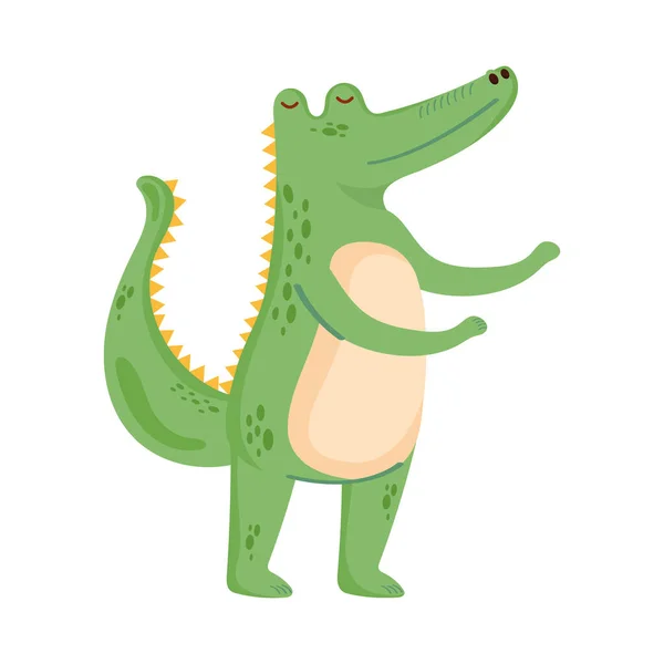 Cute crocodile animal — Stock Vector