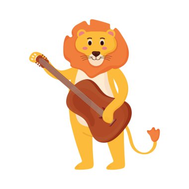 Gitar çalan sevimli aslan.