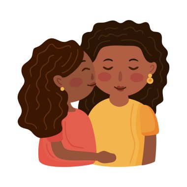 Afro anne ve kızı