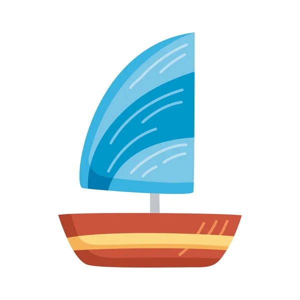 Blue sailboat summer — Stock Vector