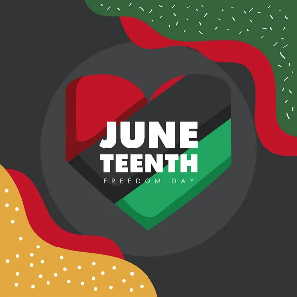 Juneteenth libertà giorno cuore — Vettoriale Stock