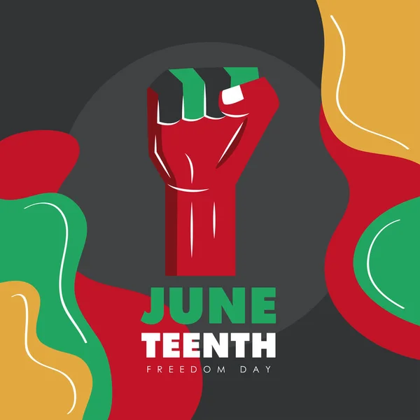 Juneteenth libertà giorno lettering — Vettoriale Stock